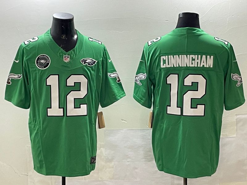 Men Philadelphia Eagles #12 Cunningham Green three generations 2025 Nike Vapor Limited NFL Jersey style 5->philadelphia eagles->NFL Jersey